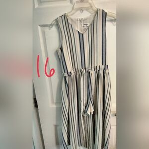 Speechless Striped Kids One Piece - White and Blue Short/ Skirt